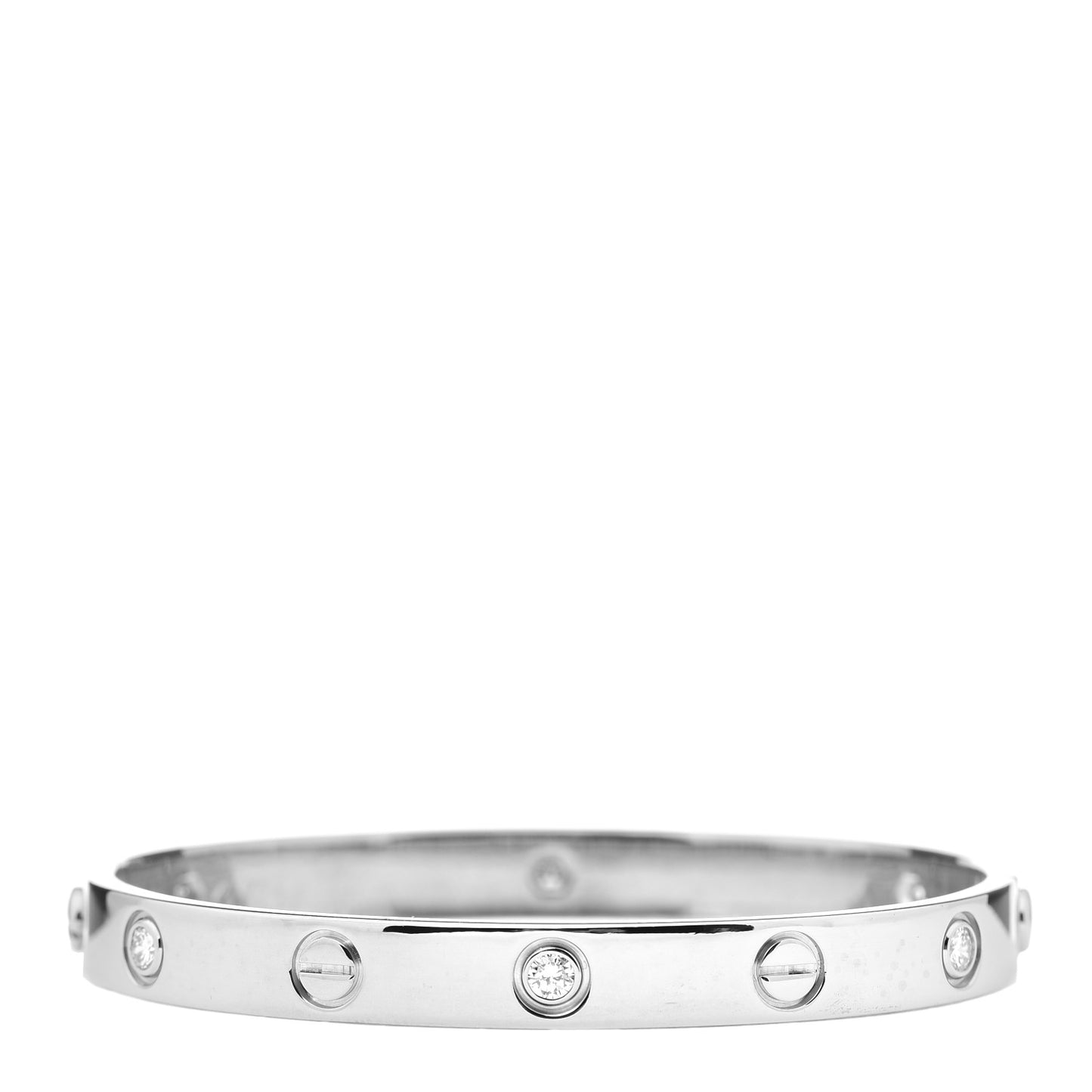 18K White Gold 6 Diamond LOVE Bracelet 16
