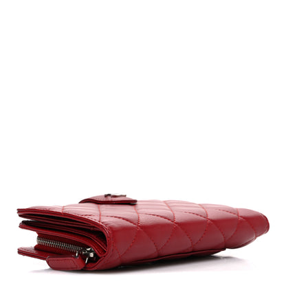 Chanel Lambskin Quilted CC French Wallet Red 4 of 8