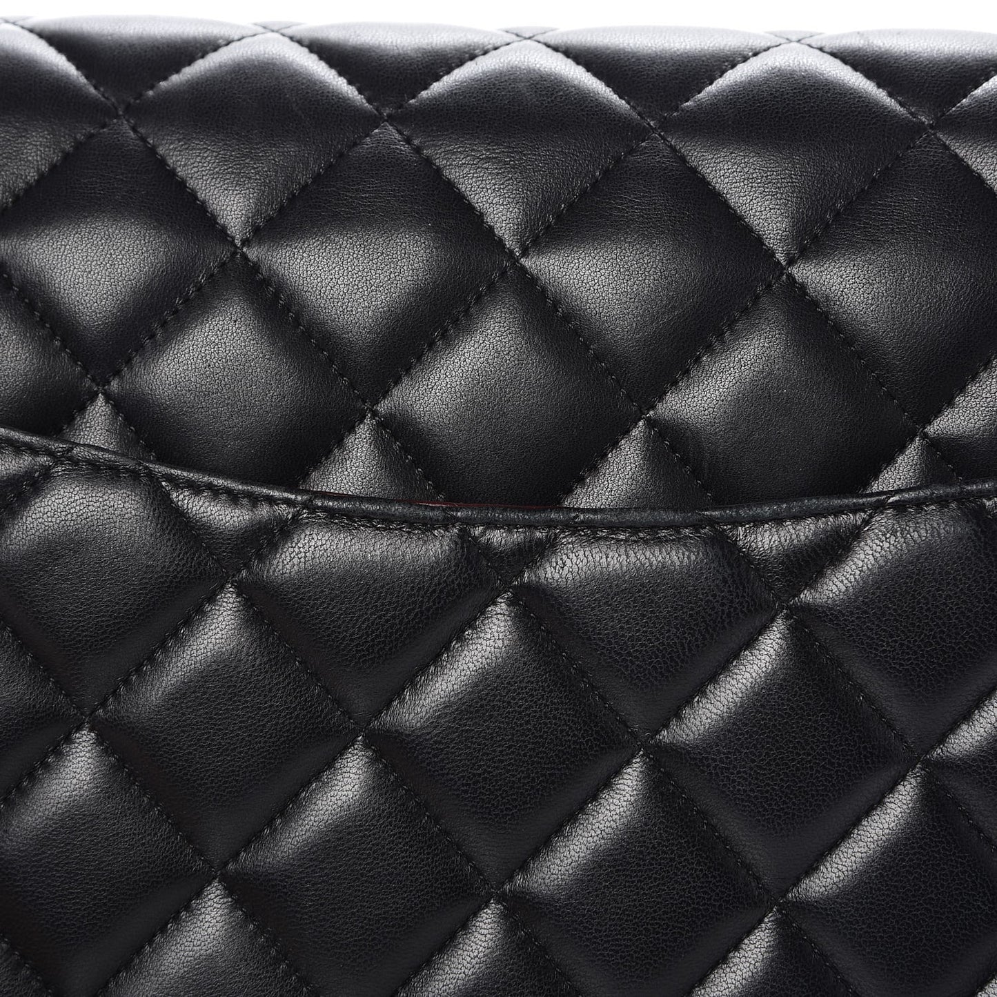 Lambskin Quilted Maxi Double Flap Black