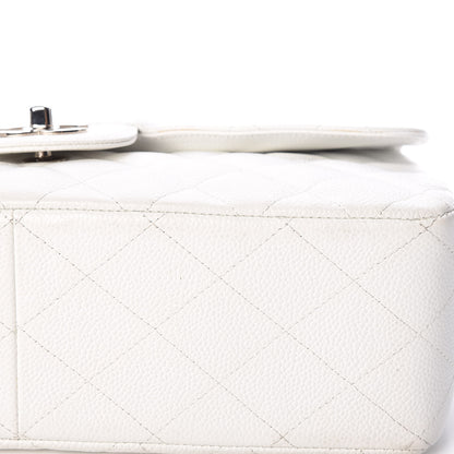 Chanel Caviar Quilted Jumbo Single Flap White 15 of 18