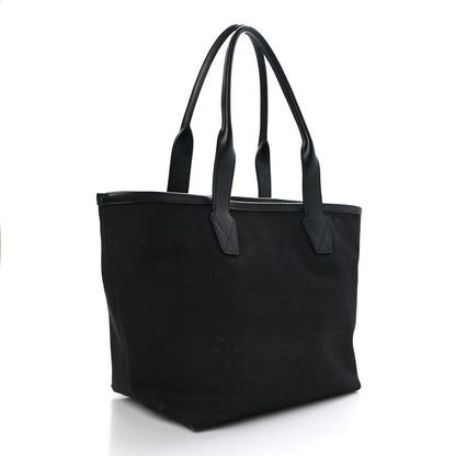 Balenciaga Cotton Canvas Calfskin Cities Paris Jumbo Small Tote Bag Black White 3 of 10