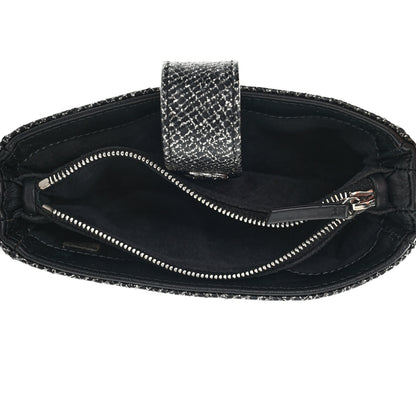 Chanel Glitter Calfskin Quilted Mini Phone Holder Clutch Black 5 of 8