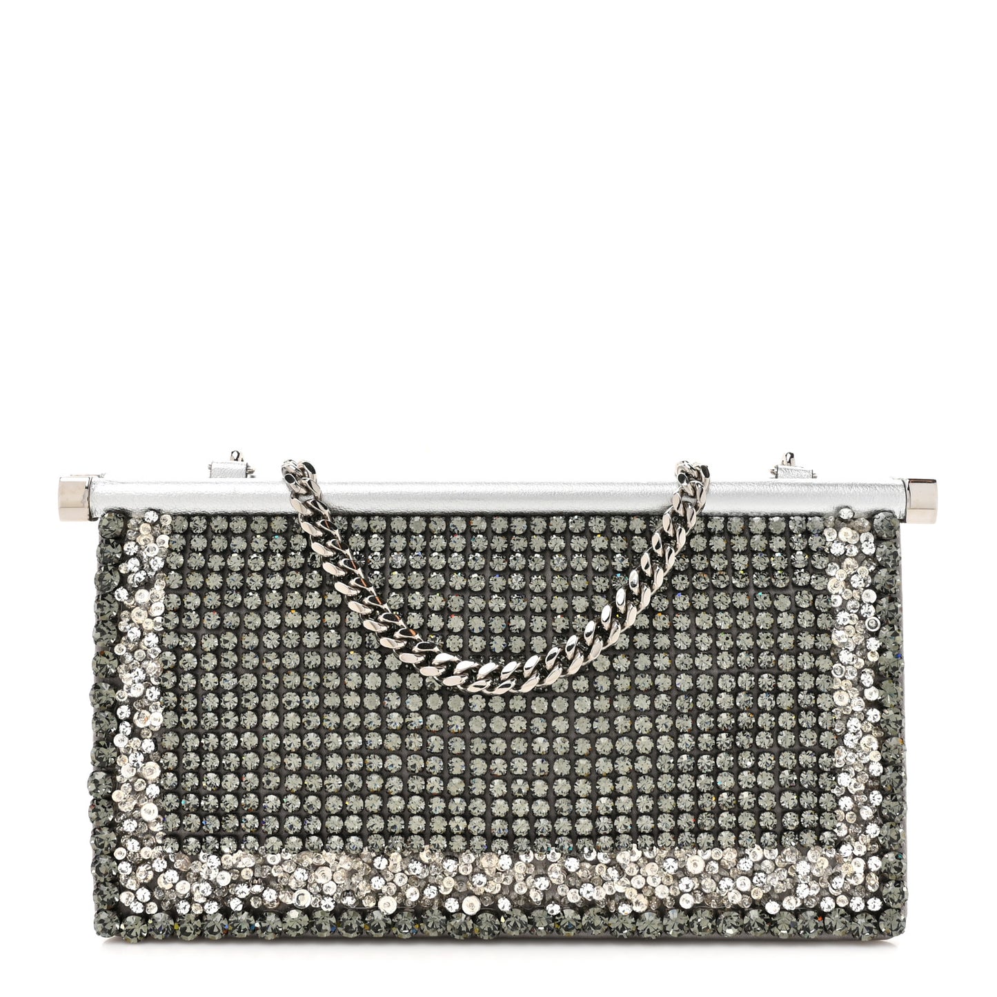 Nappa Beaded Embellished Carry Secrets Clutch Silver