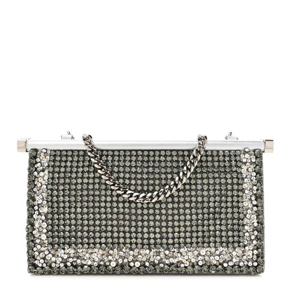 Valentino Garavani Nappa Beaded Embellished Carry Secrets Clutch Silver 1 of 11