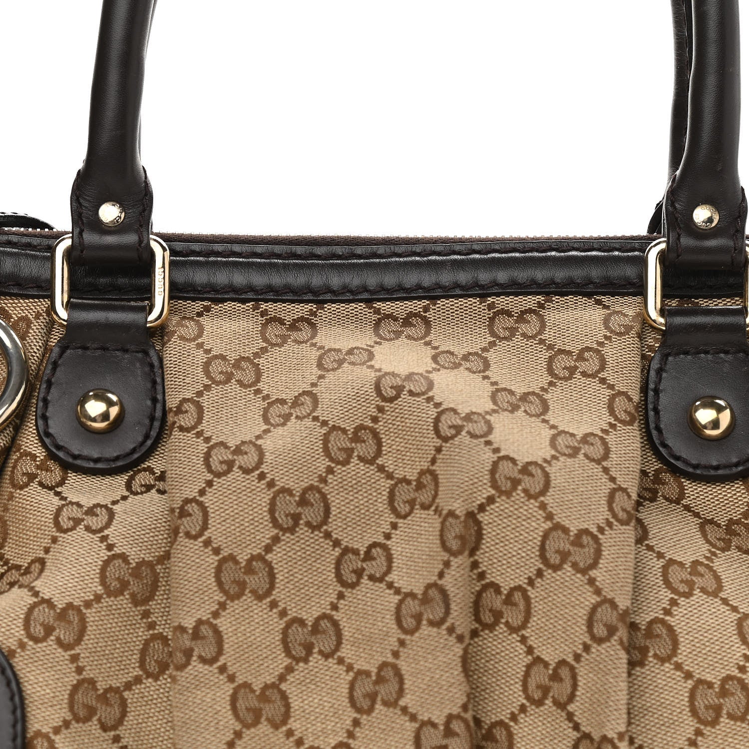 Gucci Monogram Medium Sukey Top Handle Dark Brown 8 of 14