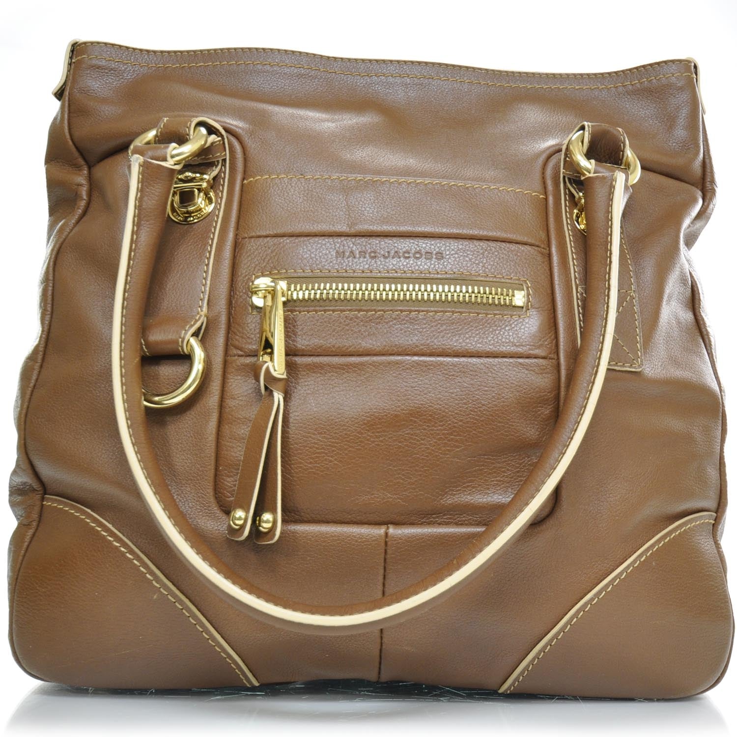 Marc Jacobs Leather Satchel Sesame Brown 1 of 9