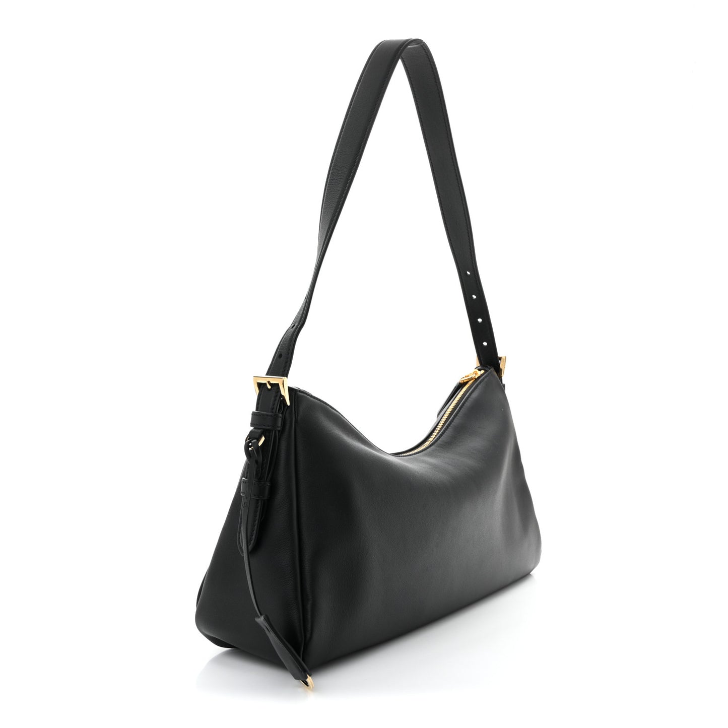 Soft Calfskin Large Aimée Shoulder Bag Black
