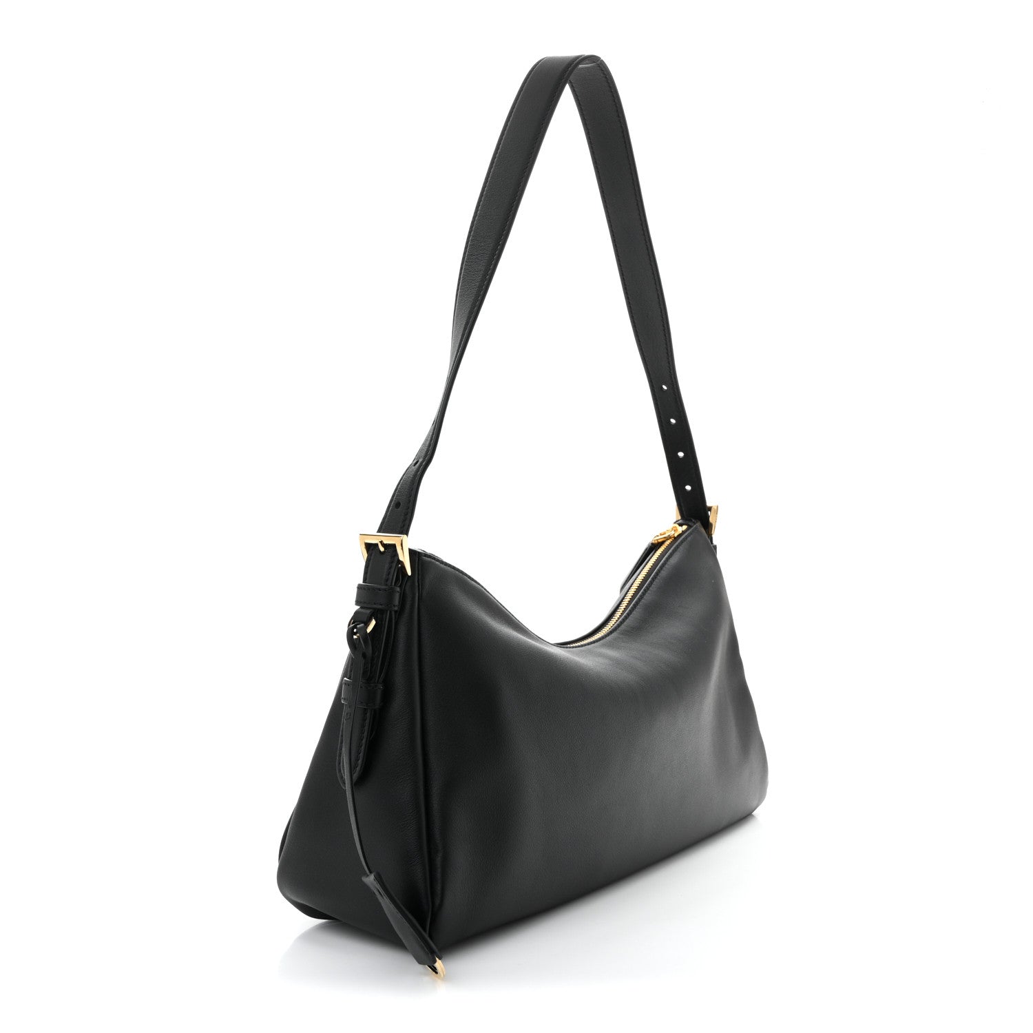 Prada Soft Calfskin Large Aimée Shoulder Bag Black 3 of 10