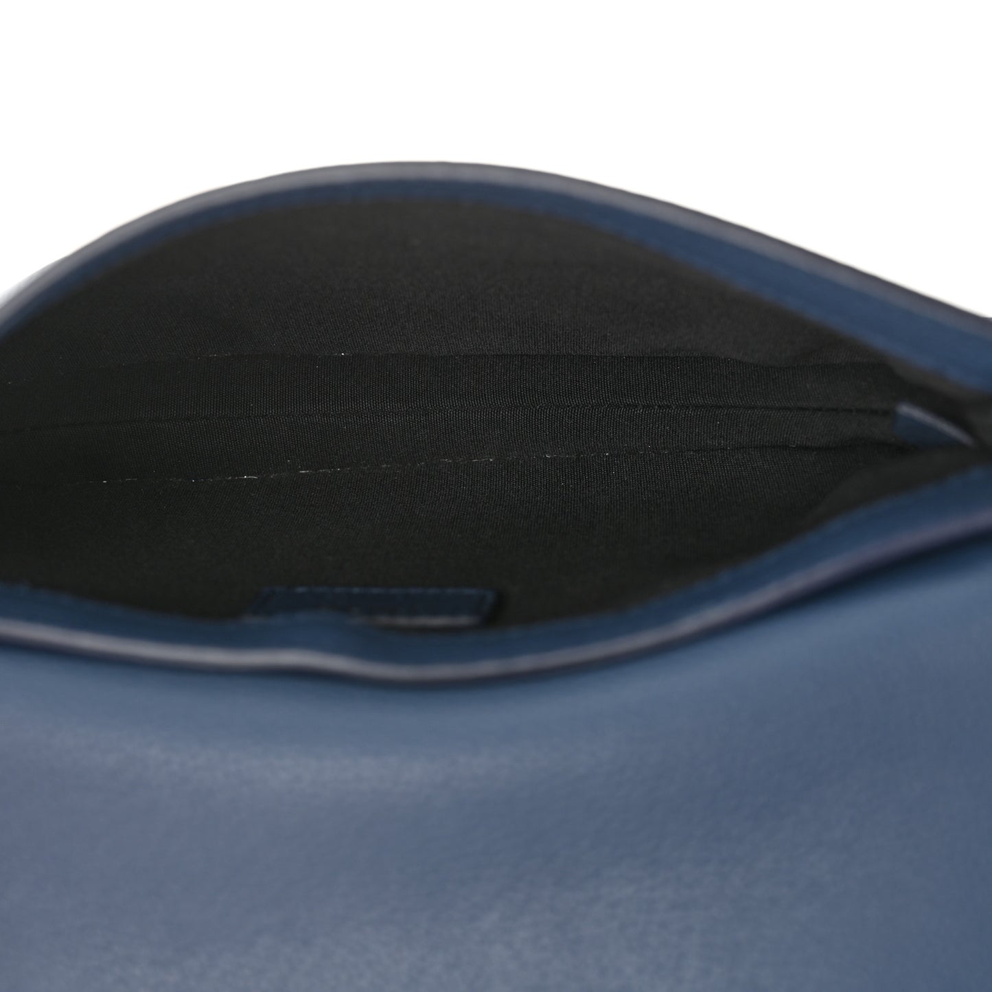 Grained Calfskin Saddle Pouch Blue