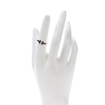 Tiffany 18K White Gold Ruby T Wire Ring 53 6.5 2 of 5