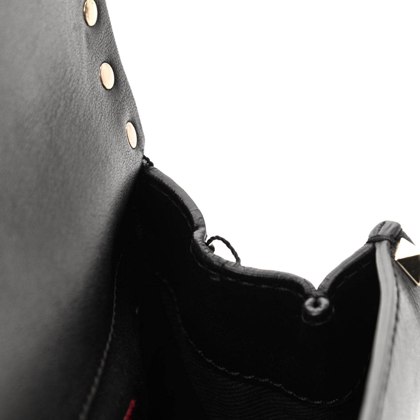 Calfskin Rockstud Belt Bag Black