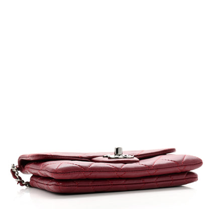 Chanel Lambskin Quilted Mini Mineral Nights Flap Crossbody Bag Dark Red 4 of 14