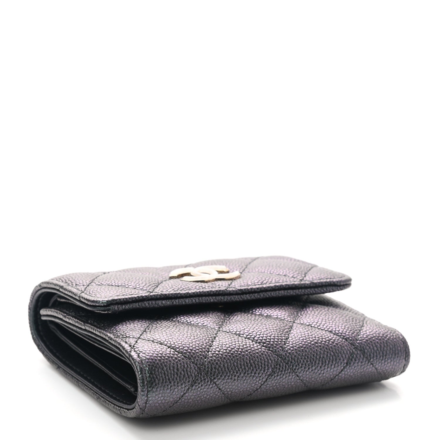 Chanel Iridescent Caviar Quilted Small Flap Wallet Black 4 of 9