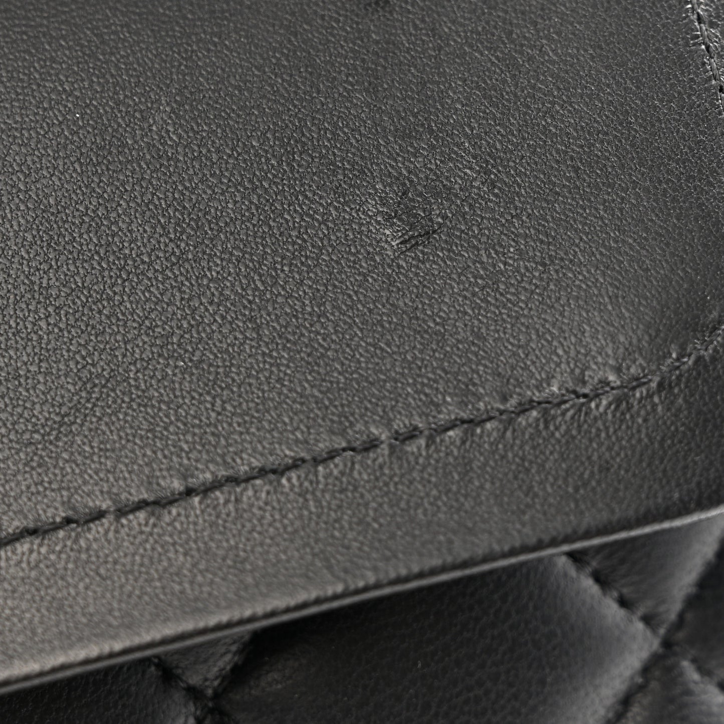 Lambskin Quilted Medium Double Flap Black
