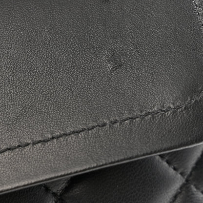 Chanel Lambskin Quilted Medium Double Flap Black 12 of 13