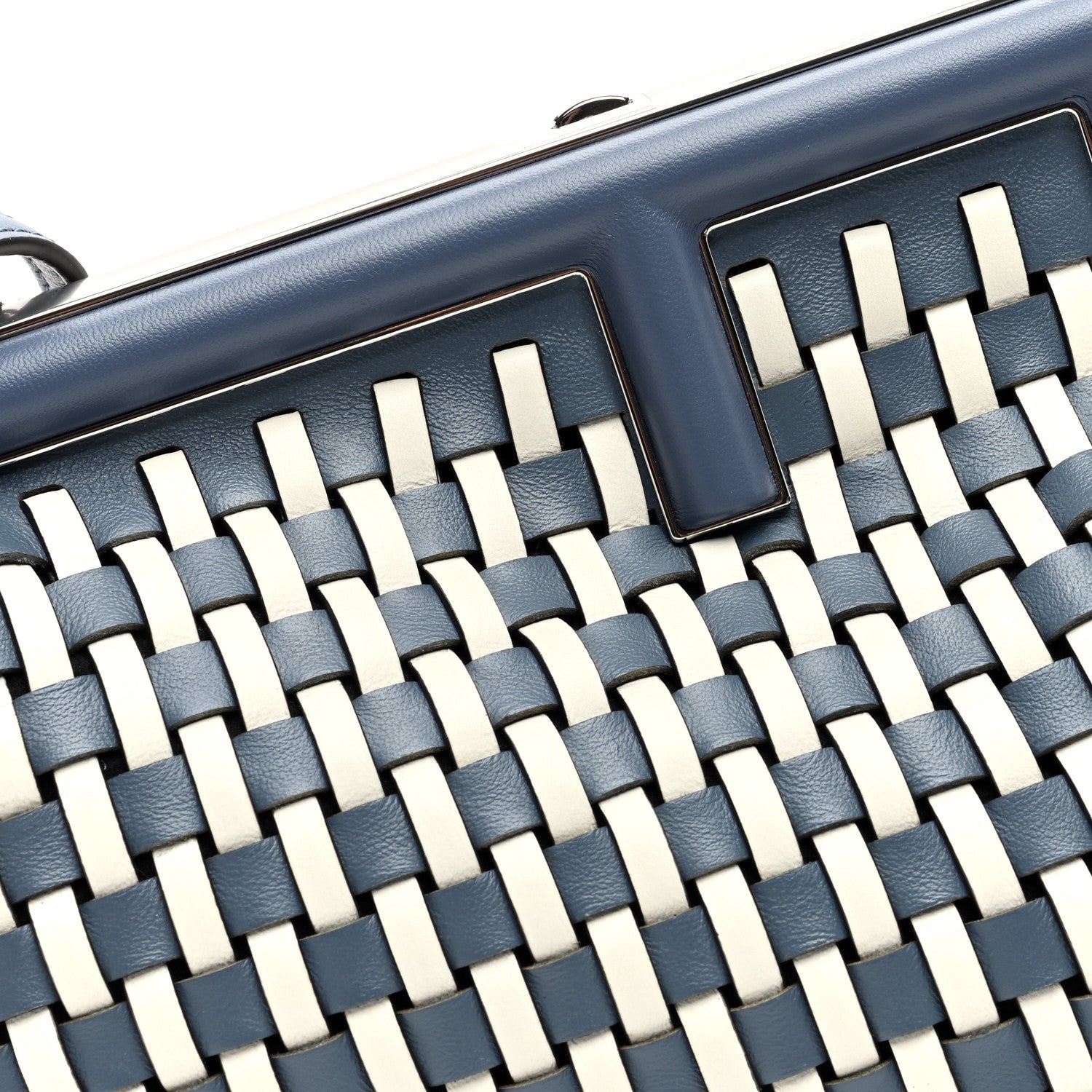 Fendi Vitello Grace Intreccio Small Fendi First Mirto Blue White Ice 8 of 10