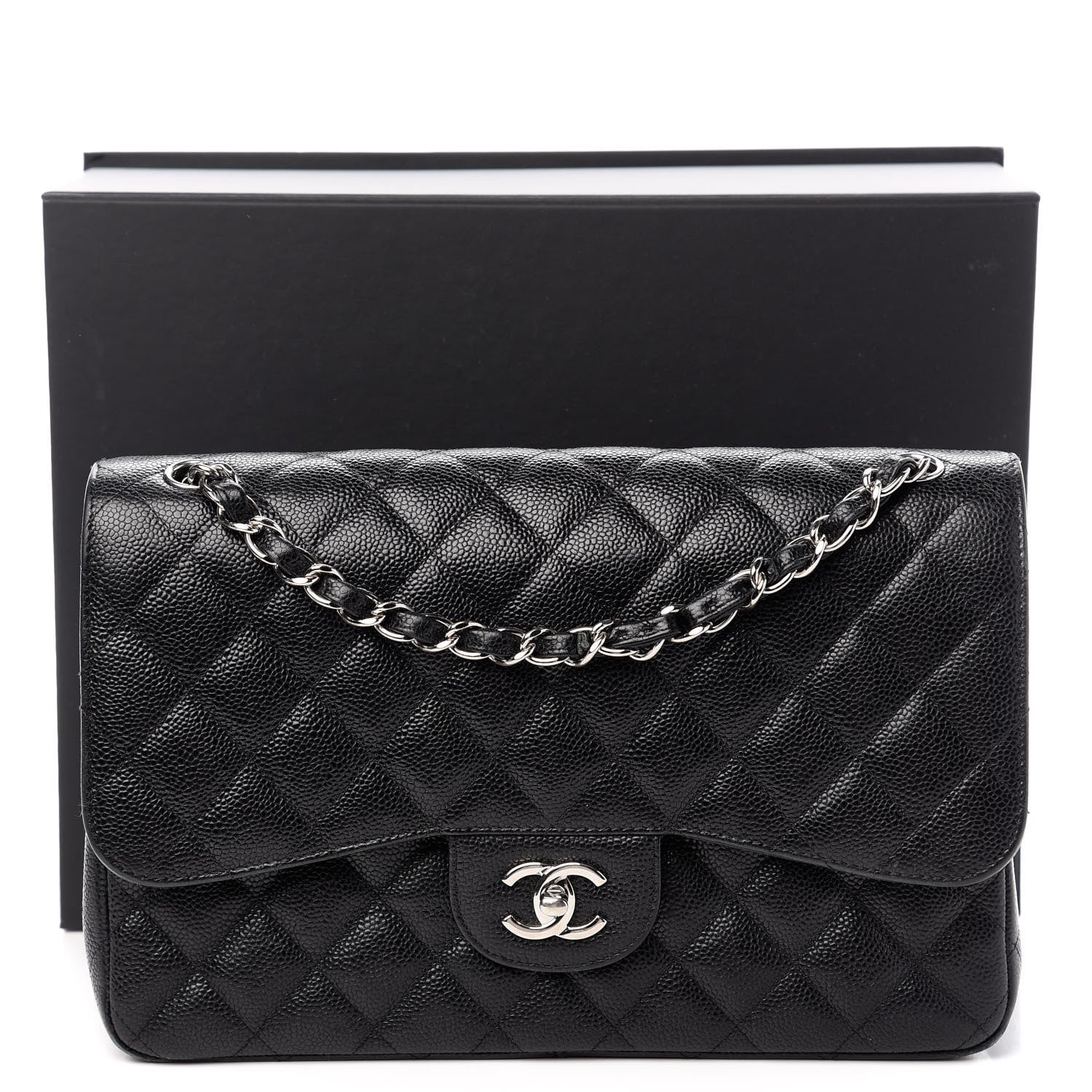 Chanel Caviar Quilted Jumbo Double Flap Black 13 of 13