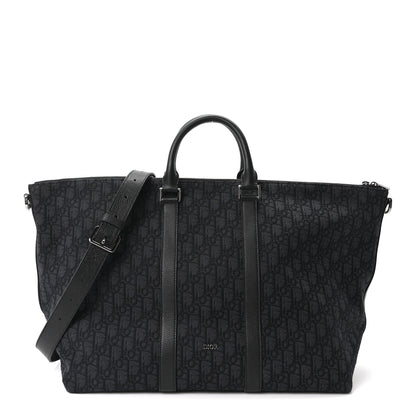 Christian Dior Maxi Oblique Jacquard Weekender 40 Black 1 of 9