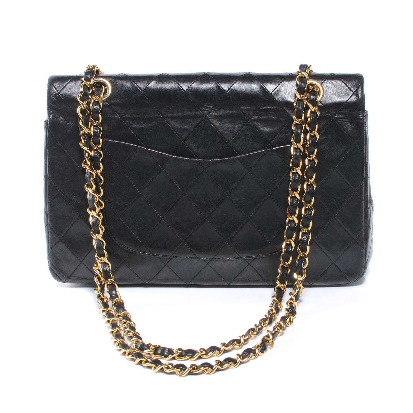 Lambskin Medium Double Flap Black