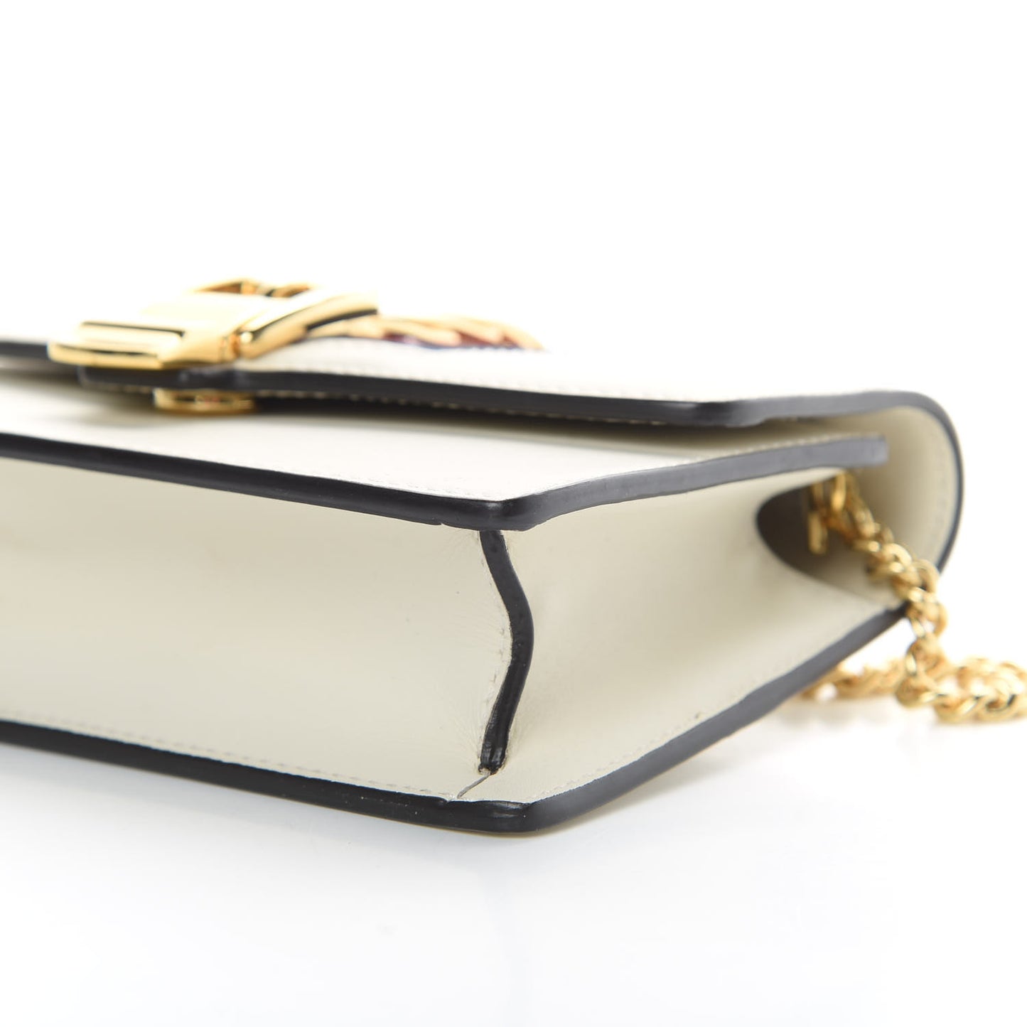 Calfskin Super Mini Sylvie Chain Shoulder Bag White