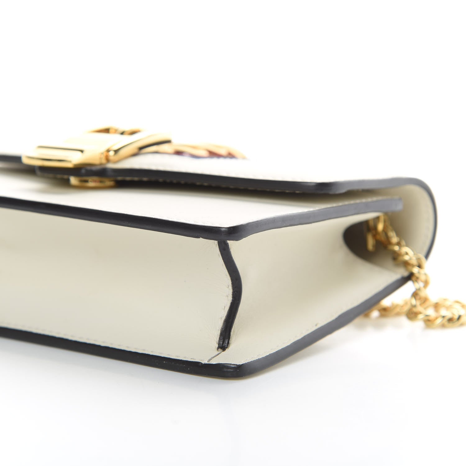 Gucci Calfskin Super Mini Sylvie Chain Shoulder Bag White 10 of 10