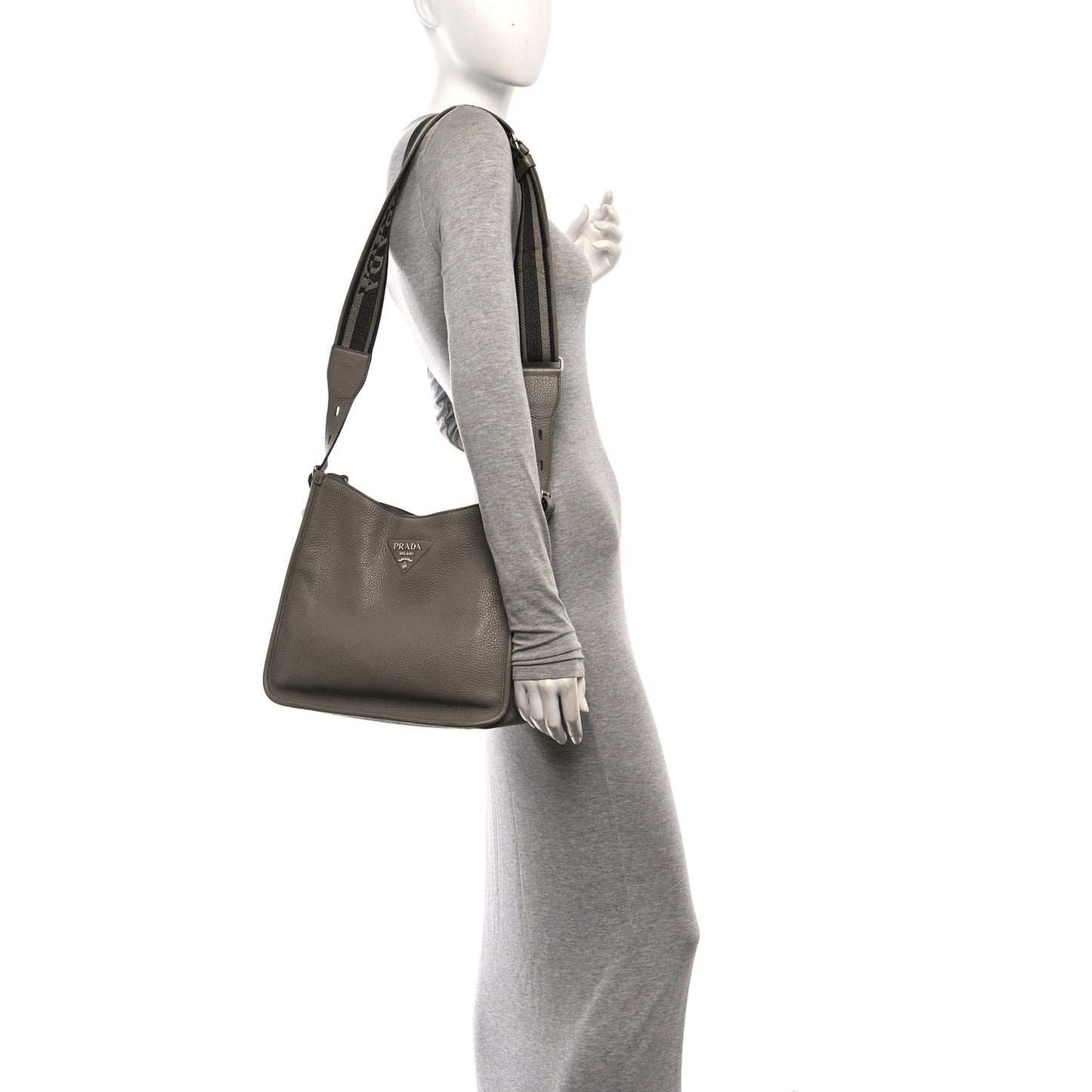 Vitello Daino Soft Hobo Messenger Bag Argilla