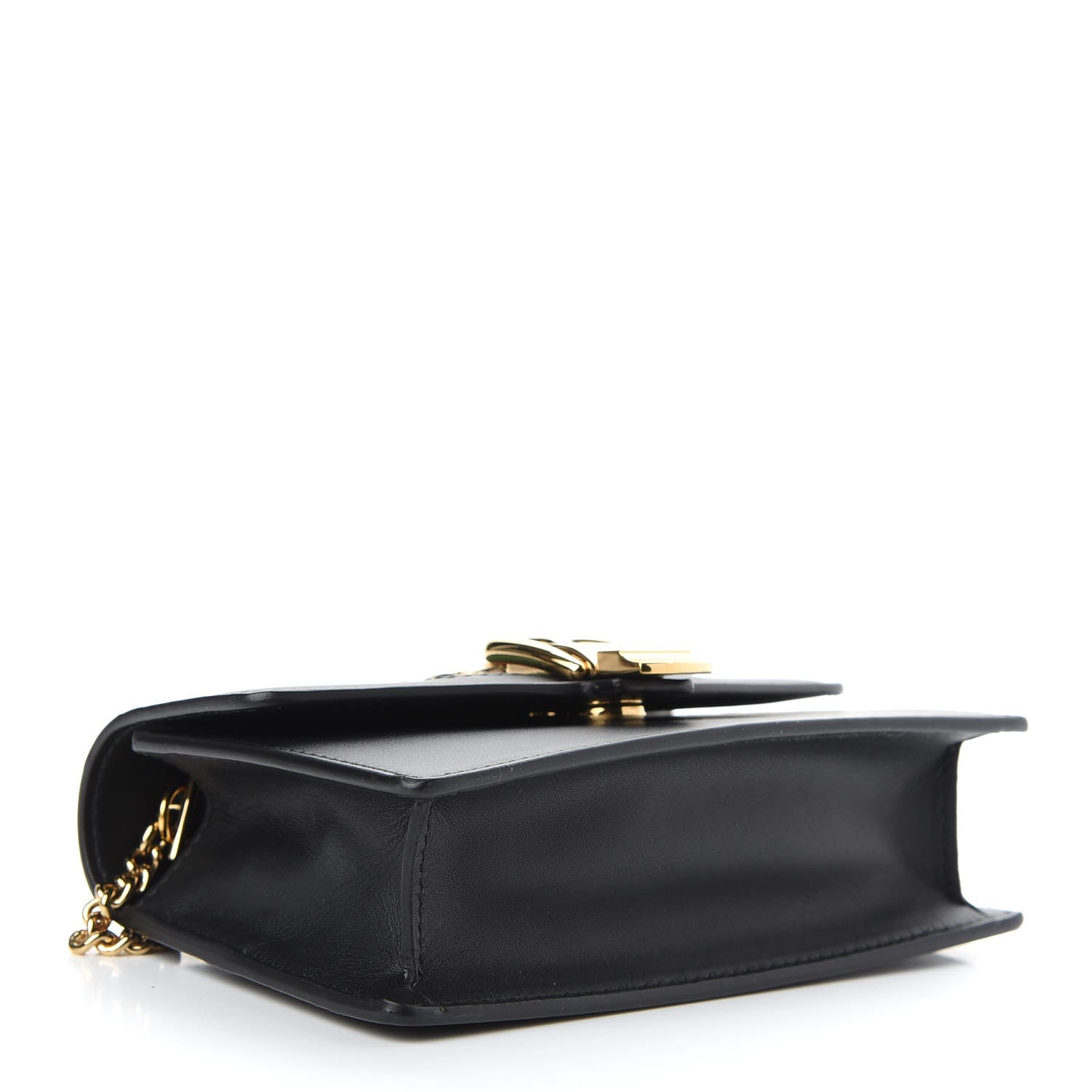 Gucci Calfskin Super Mini Sylvie Chain Shoulder Bag Black 4 of 9