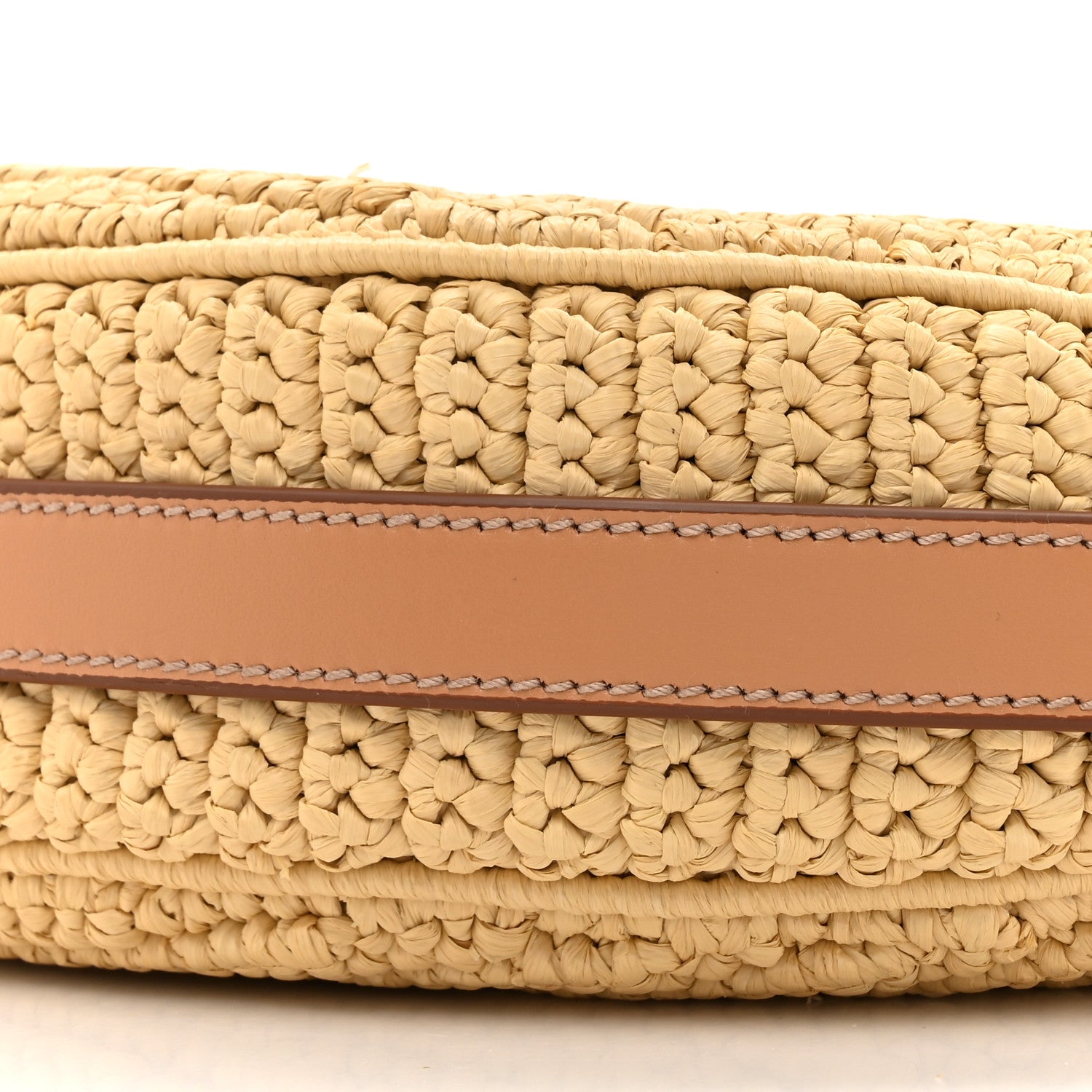 Prada Yarn Raffia Effect Crochet Arque Shoulder Bag Natural 9 of 10