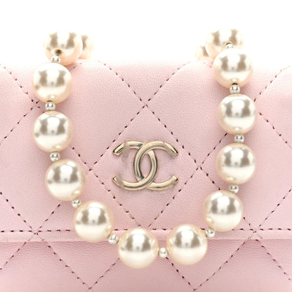 Chanel Lambskin Quilted Pearl Chain Belt Bag Light Pink 8 of 10