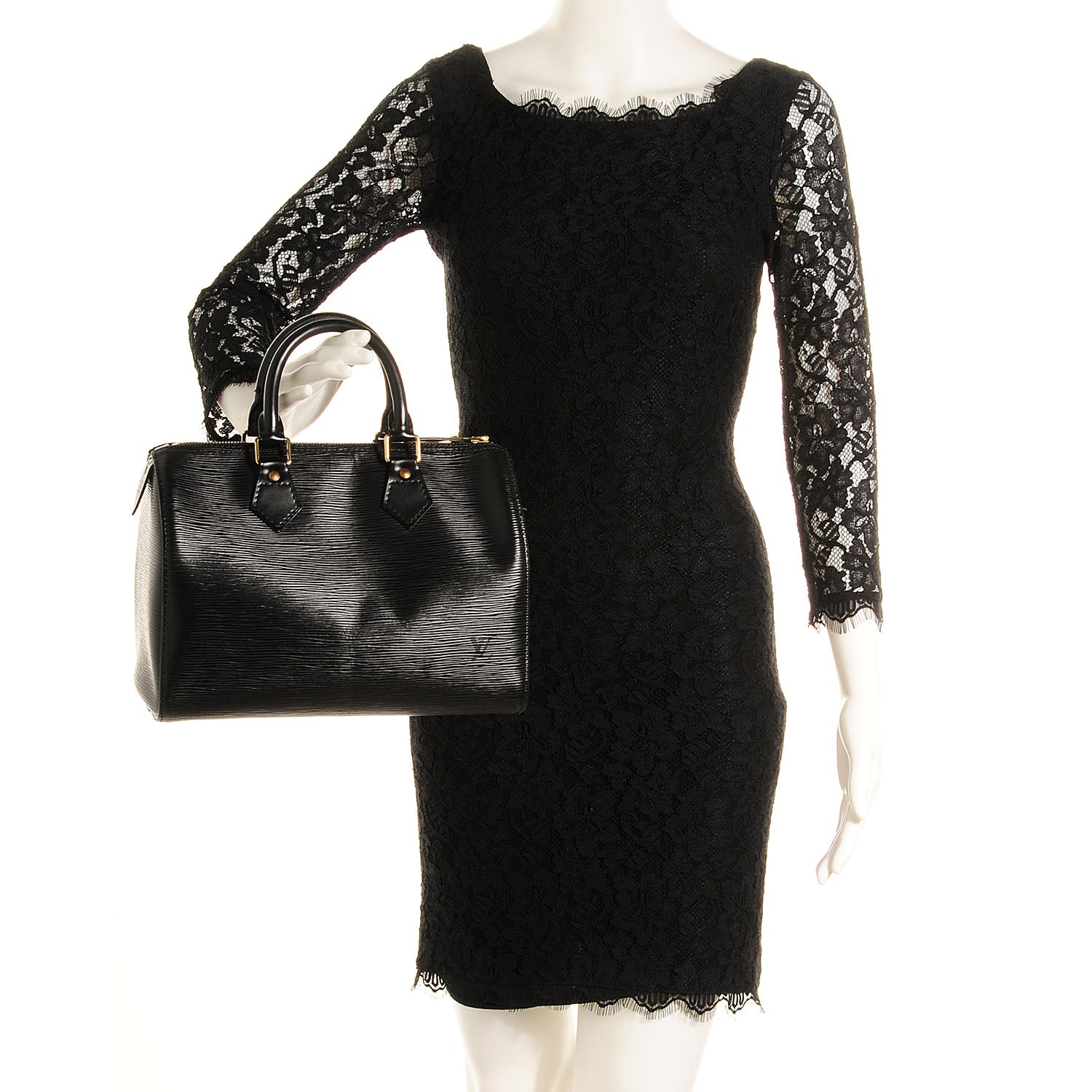 Louis Vuitton Epi Speedy 25 Black 2 of 8