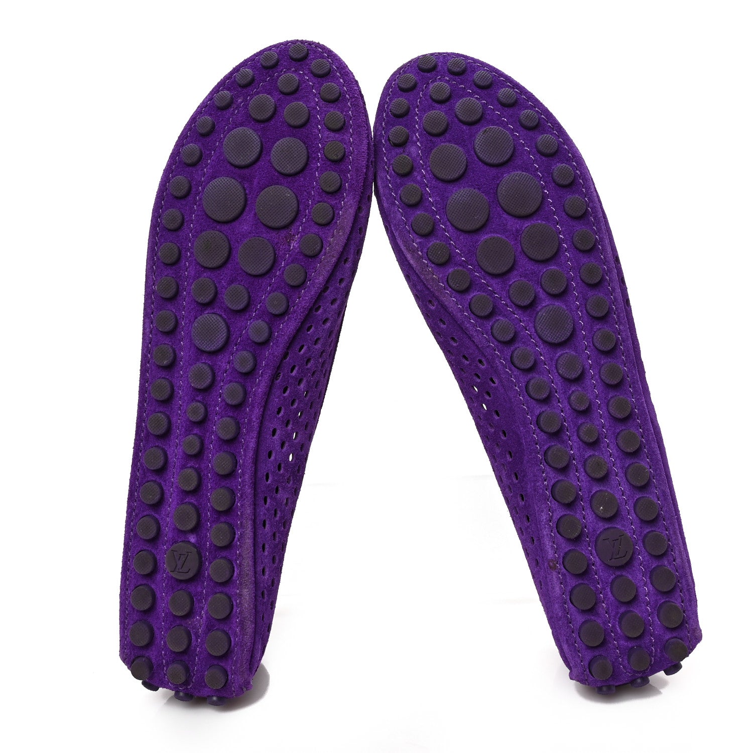 Louis Vuitton Suede Perforated Oxford Ballerina Flats 39 Violet 6 of 8