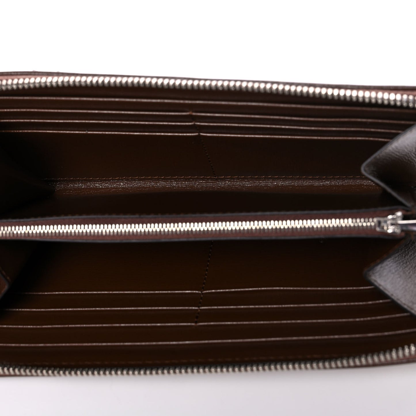 X GUCCI GG Monogram Azalea Calfskin Neo Classic Zip Around Wallet Beige Ebony Brown Sugar