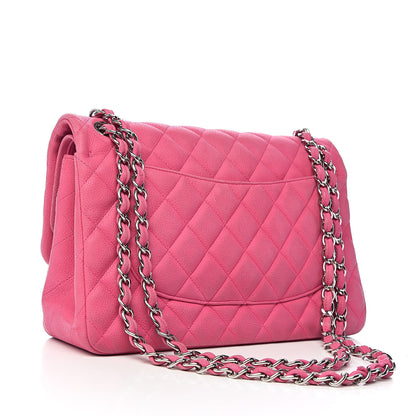 Chanel Iridescent Caviar Quilted Jumbo Double Flap Pink 3 of 16