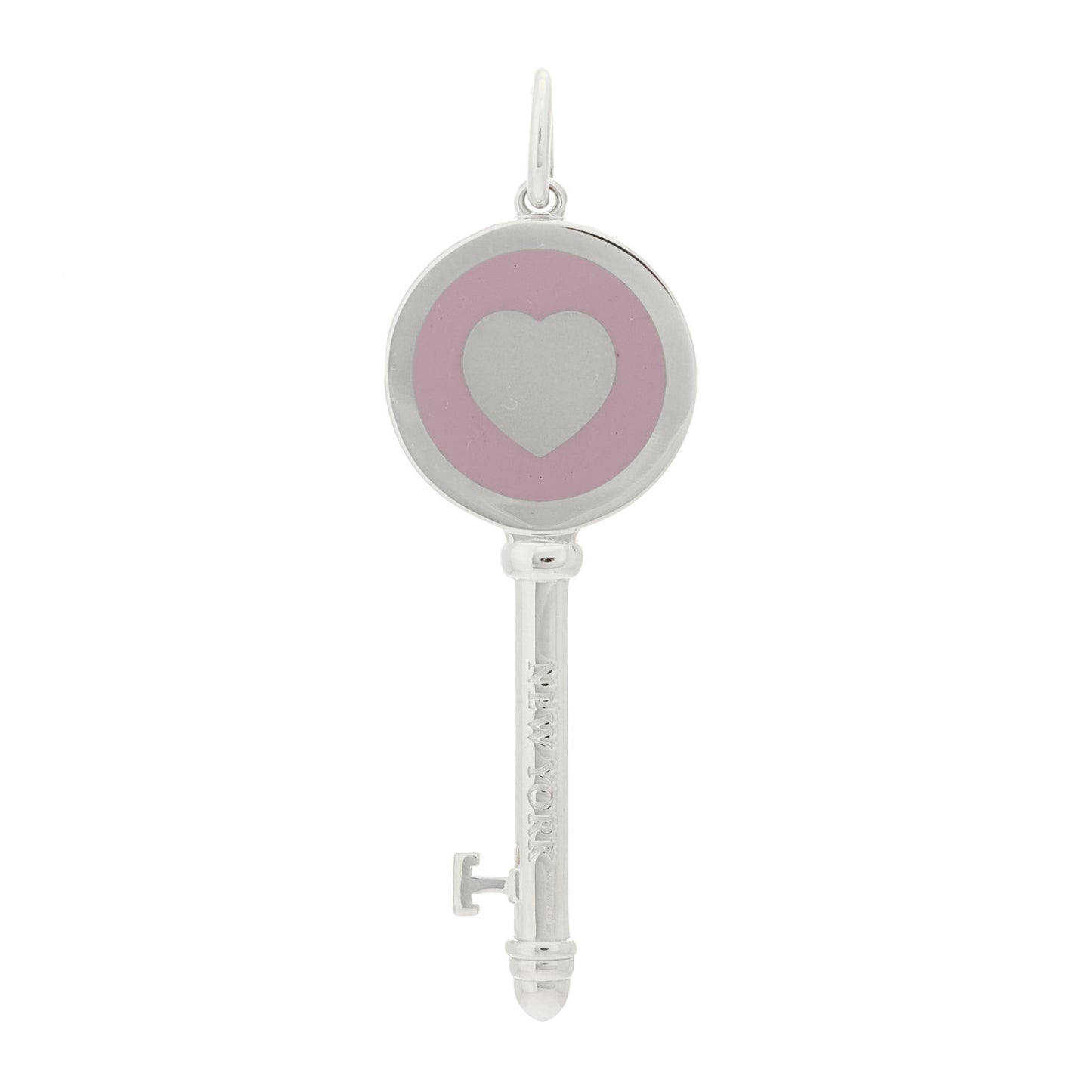 Sterling Silver Enamel Keys Heart Key Pendant Lavender
