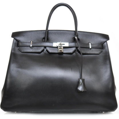 Hermes Box Calfskin Birkin 40 Black SHW 1 of 12