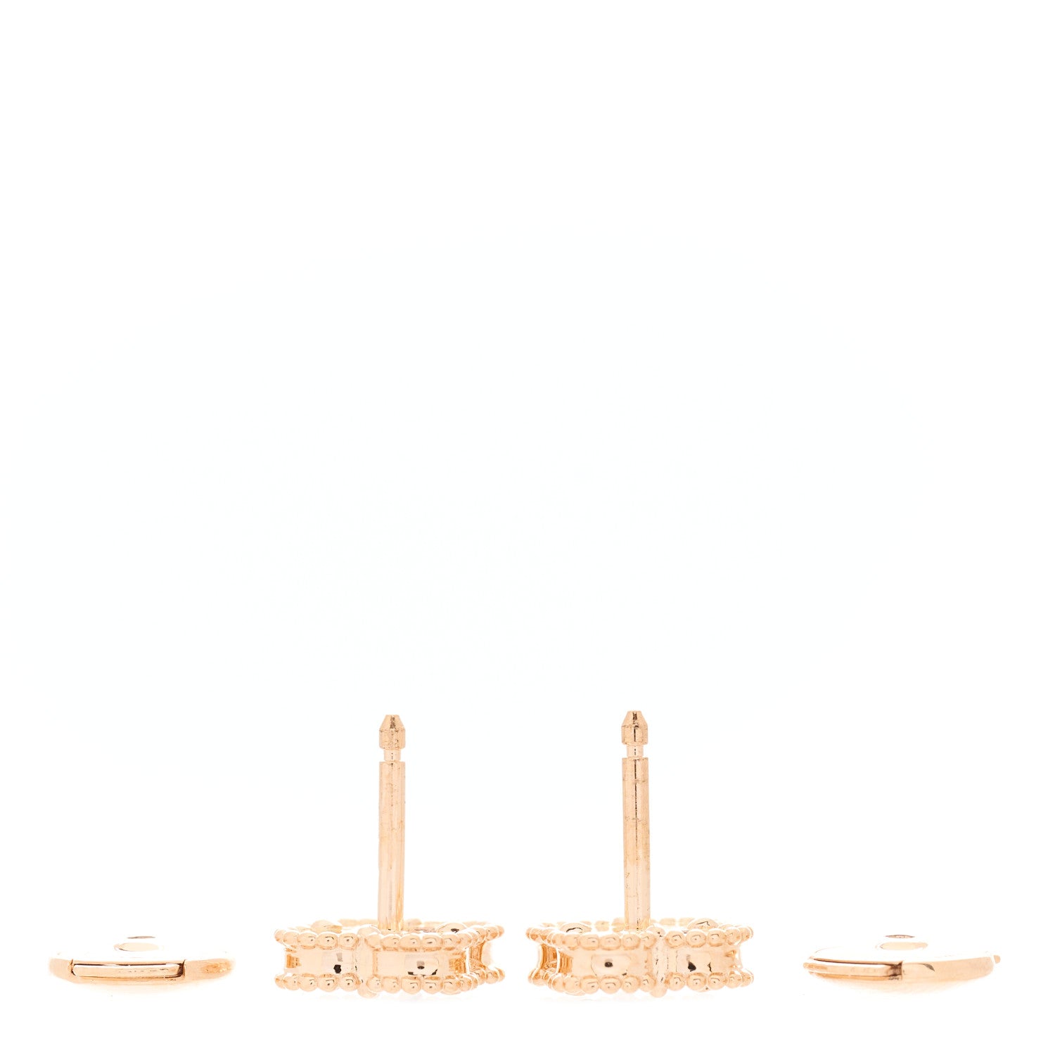 Van Cleef & Arpels 18K Rose Gold Carnelian Sweet Alhambra Earrings 2 of 3