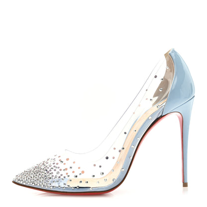 Christian Louboutin PVC Patent Degrastrass 100 Pumps 39.5 Sky 1 of 8