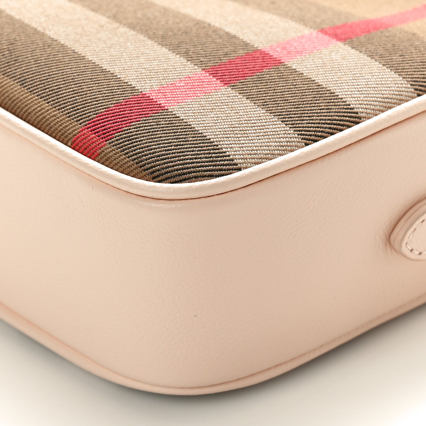 Calfskin House Check Small Camera Bag Pale Cameo