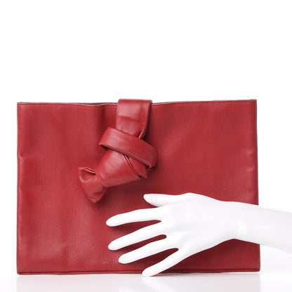Celine Lambskin Knotted Clutch Red 2 of 13