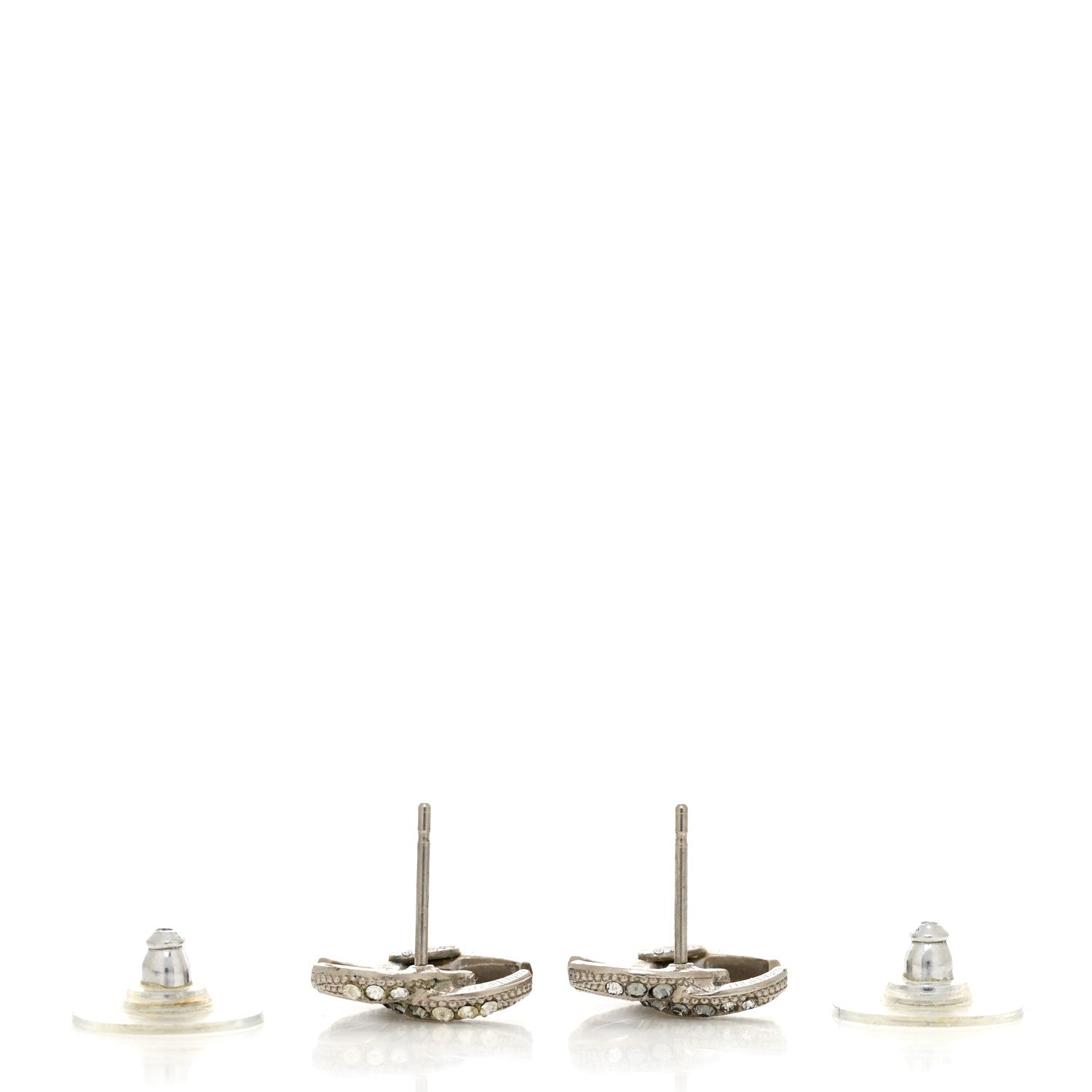 Chanel Crystal CC Moon Earrings Gold 3 of 5
