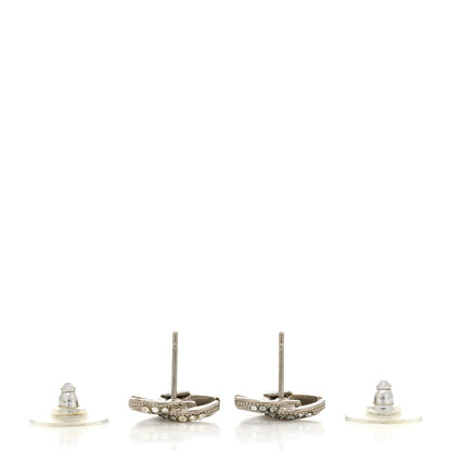 Chanel Crystal CC Moon Earrings Gold 3 of 5