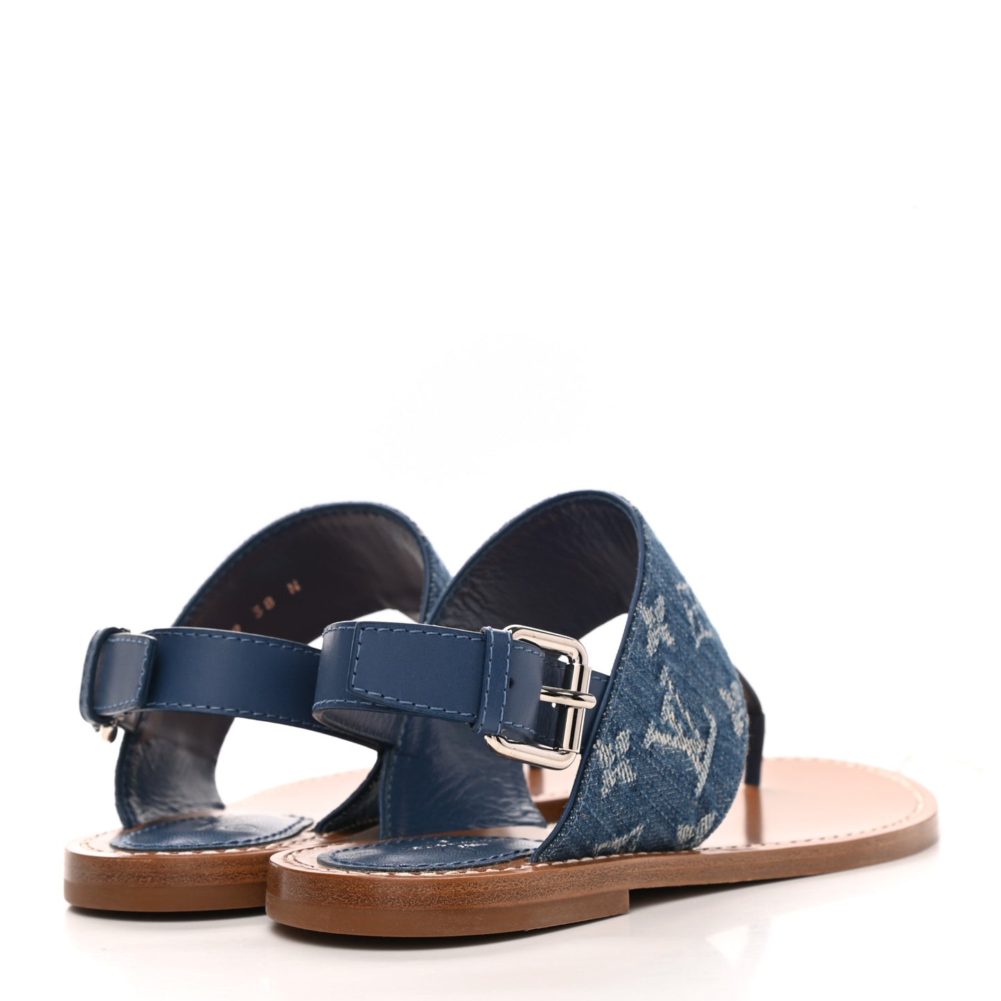Denim Monogram Starboard Thong Sandals 38 Blue