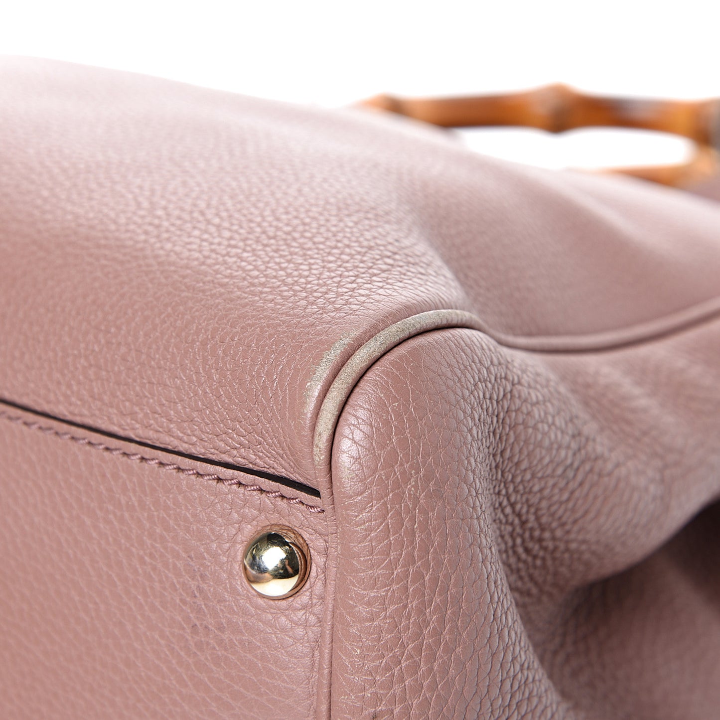 Calfskin Small Bamboo Shopper Tote Dark Cipria