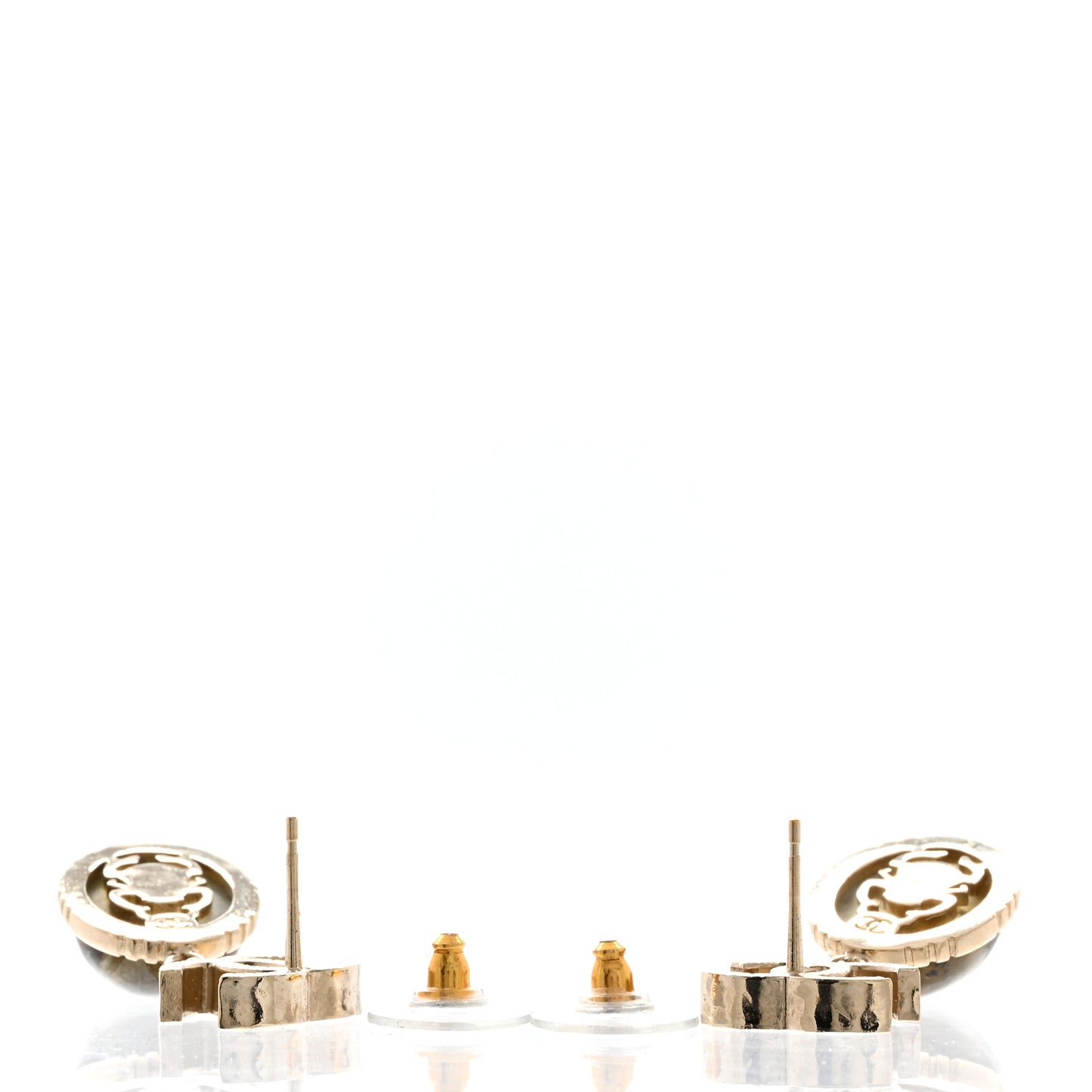 CC Oval Drop Earrings Gold