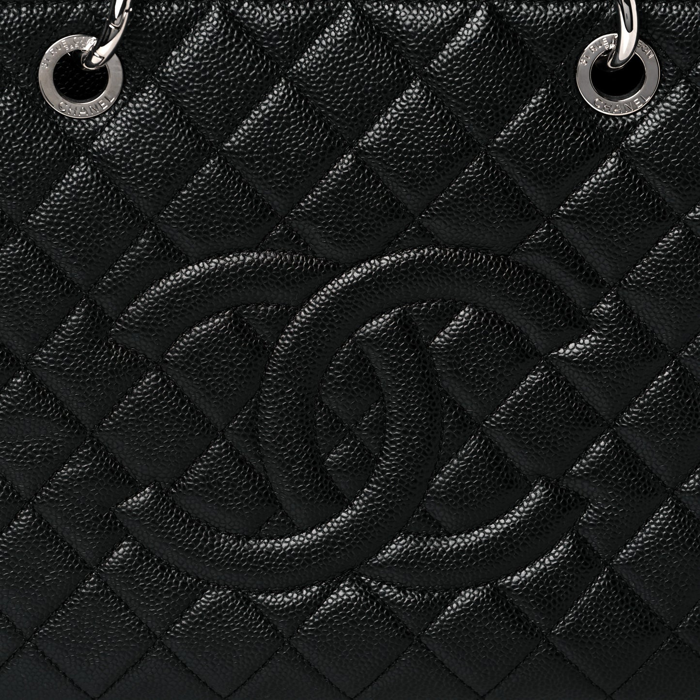 Caviar Quilted Grand Shopping Tote GST Black