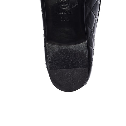 Chanel Aged Calfskin Quilted Cap Toe Ballerina Flats 39.5 Black 11 of 15