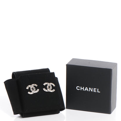 Chanel Crystal Baguette CC Earrings Grey 5 of 5