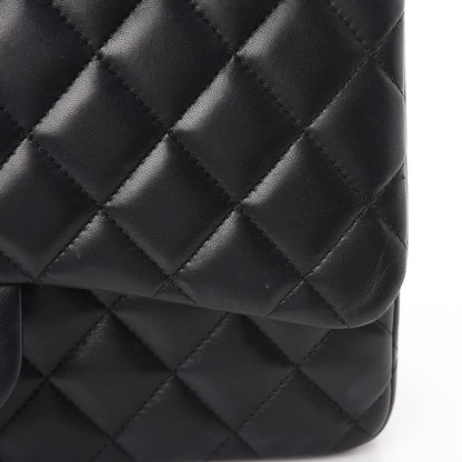 Chanel Lambskin Quilted Jumbo Double Flap Black 15 of 19