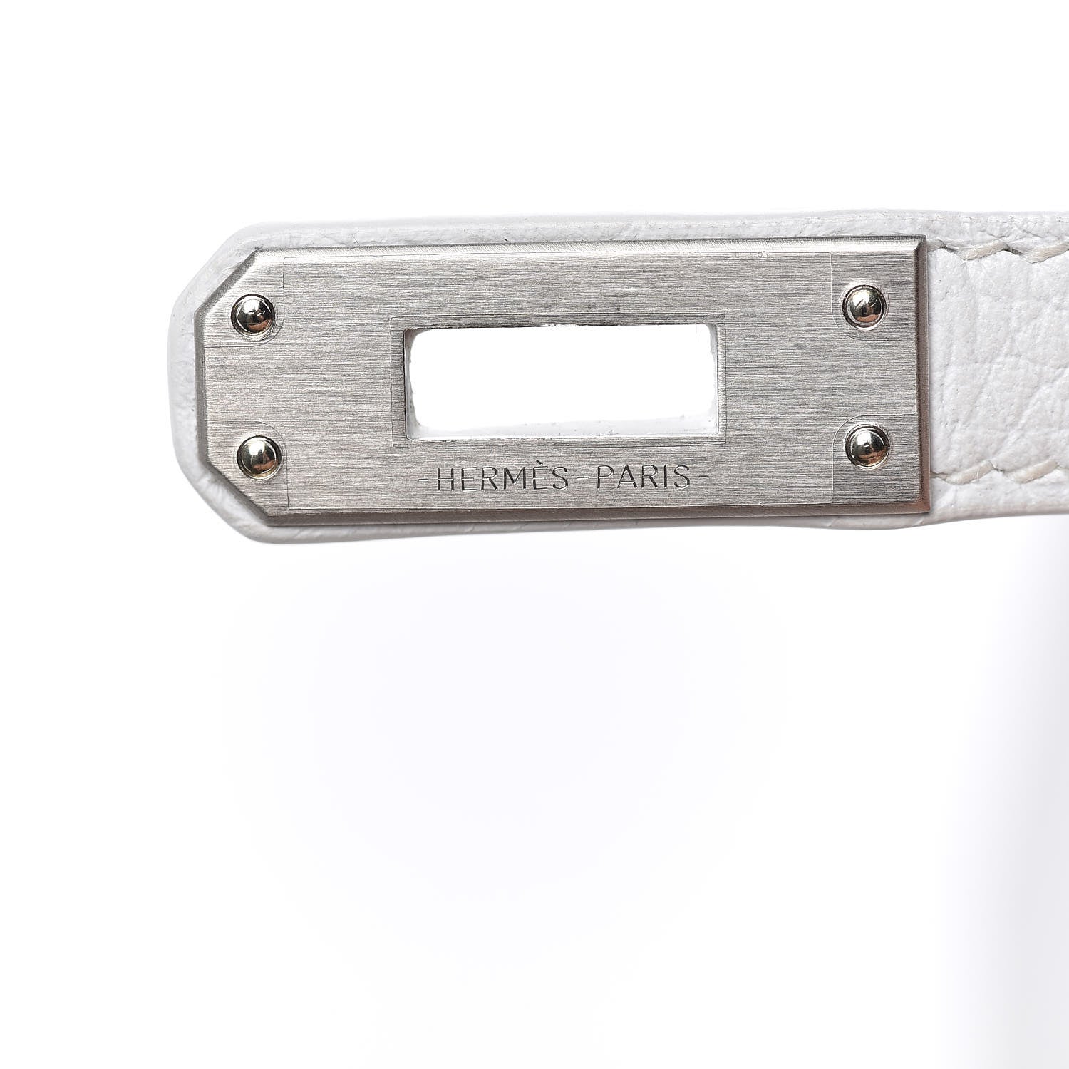 Hermes Taurillon Clemence Horseshoe Kelly Retourne 25 White Black 25 of 43