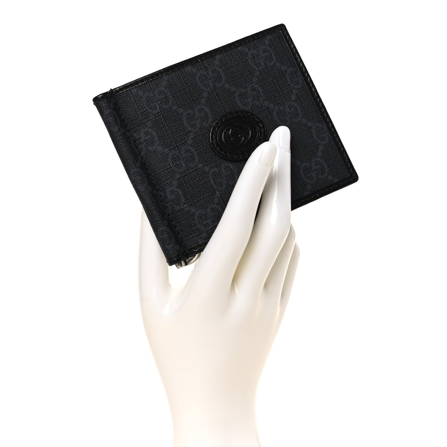 GG Supreme Monogram Retro Interlocking G Money Clip Black Grey